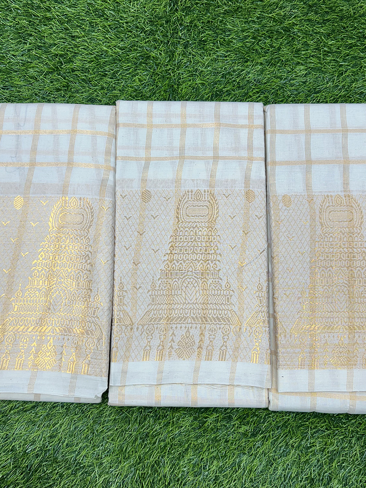 Golden Temple Checks Cotton Saree